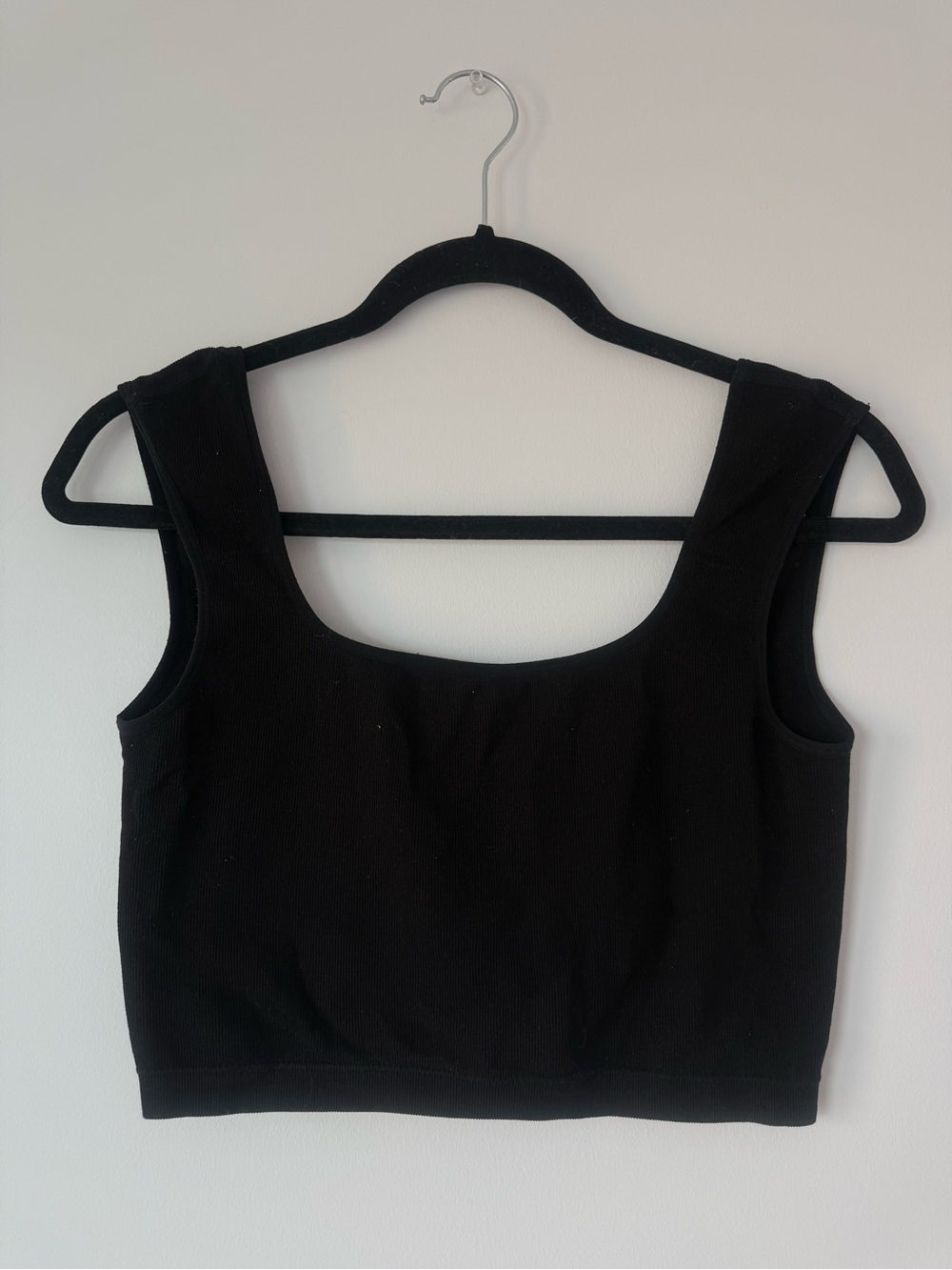 Ardene Low-Back Black Ribbed Cropped Tank